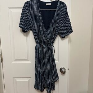 Babaton Wallace Dress - Navy and White
